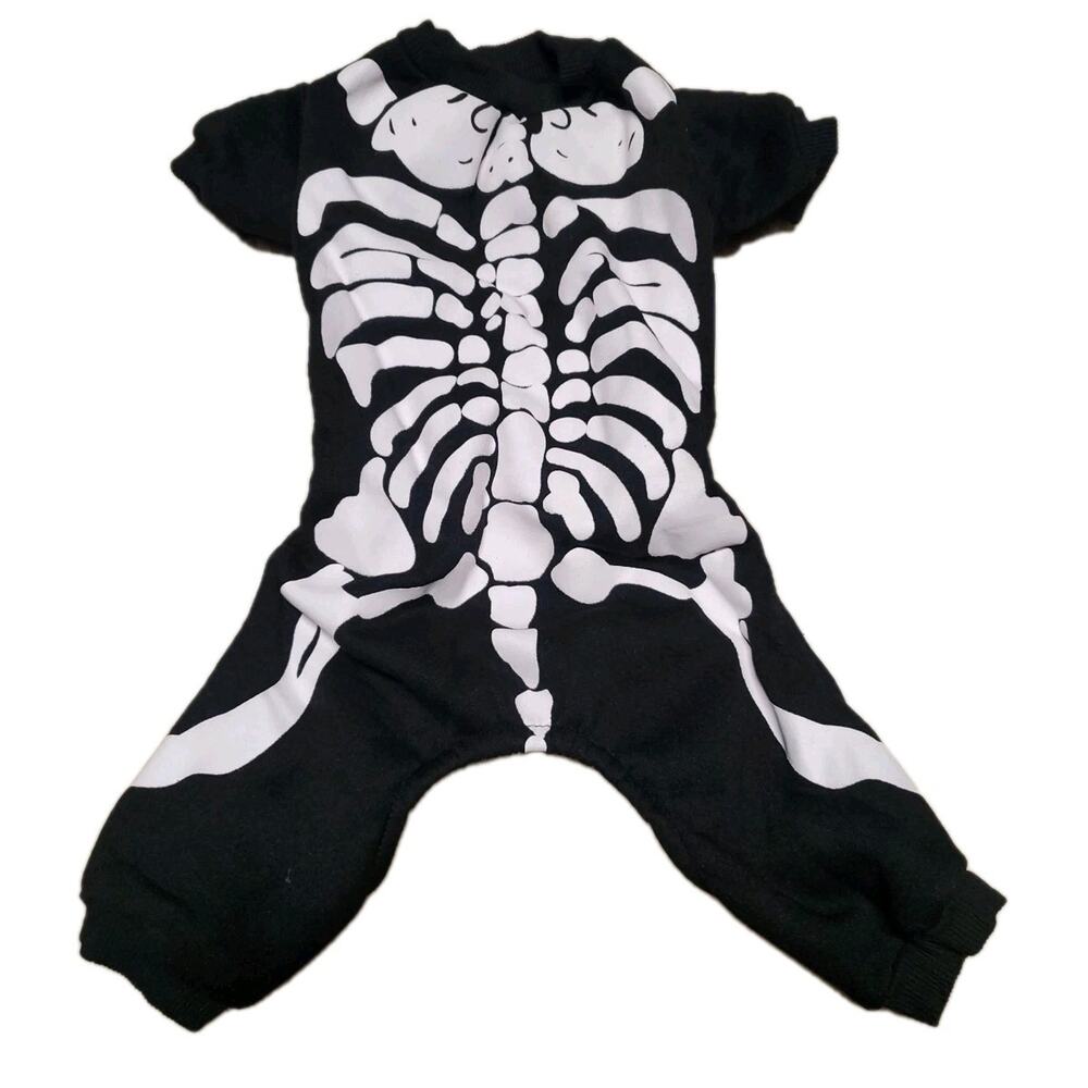 Dog Pajamas Costume Sweater Clothes Skeleton Halloween - Picture 1 of 4